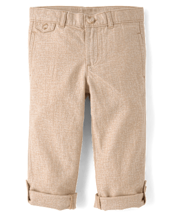 Pantalon chino à revers en lin mélangé pour garçon - Collection Lin