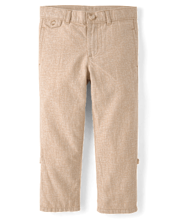 Pantalon chino à revers en lin mélangé pour garçon - Collection Lin