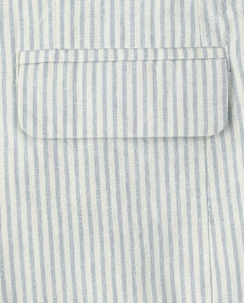 Boys Striped Linen-Blend Blazer - Special Occasions