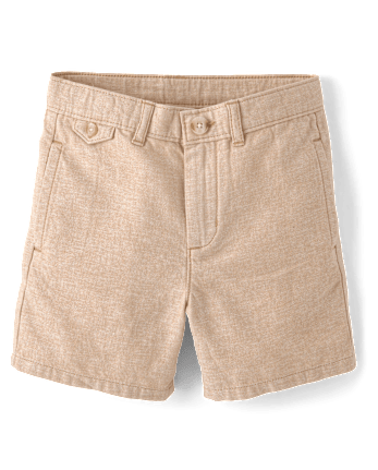 Boys Linen-Blend Chino Shorts - Linen Edit