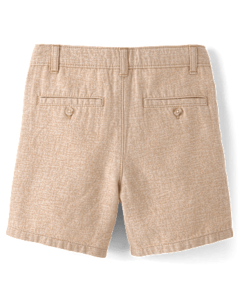 Boys Linen-Blend Chino Shorts - Linen Edit