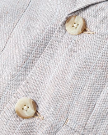 Boys Striped Linen-Blend Blazer - Special Occasions