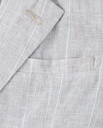 Boys Striped Linen-Blend Blazer - Special Occasions