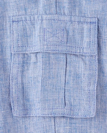 Boys Linen Blend Cargo Pants - Linen Edit