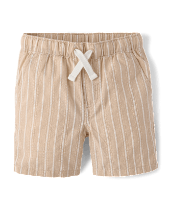 Short rayé en lin mélangé pour garçon - Collection Lin