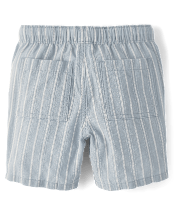 Short rayé en lin mélangé pour garçon - Collection Lin