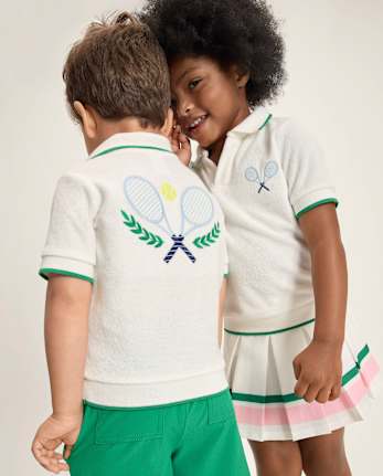 Kids Embroidered Tennis Terry Polo - Club House