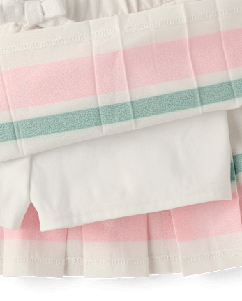 Girls Quick Dry Striped Hem Pleated Skort - Club House