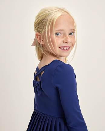 Girls Quick Dry Cross Back Pleated Active Dress - Club House