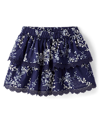 Girls Floral Tiered Skort - Driftwood Bay