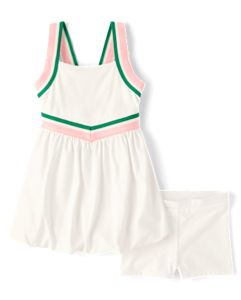Girls Quick Dry Striped Active Bubble Dress - Club House
