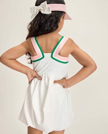 Girls Quick Dry Striped Active Bubble Dress - Club House