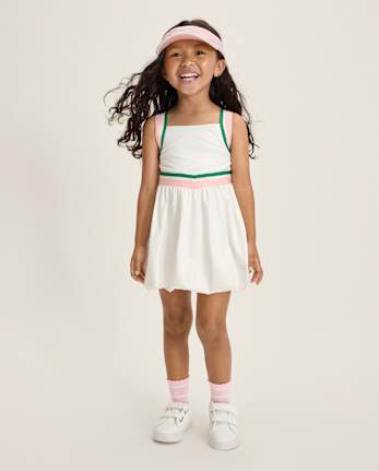 Girls Quick Dry Striped Active Bubble Dress - Club House