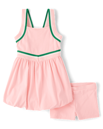 Girls Quick Dry Striped Active Bubble Dress - Club House