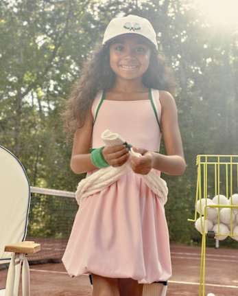 Girls Quick Dry Striped Active Bubble Dress - Club House