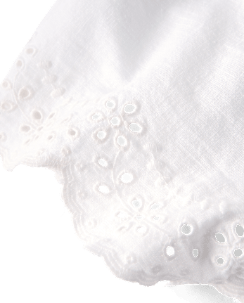 Girls Embroidered Eyelet Linen-Blend Pull On Shorts - Linen Edit