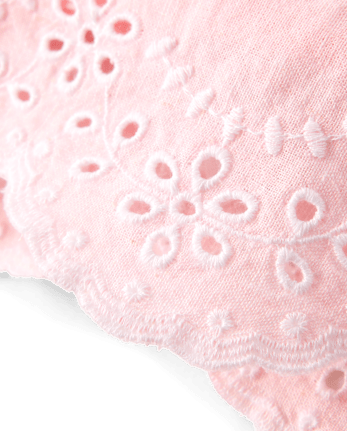 Girls Embroidered Eyelet Linen-Blend Wide Leg Pants - Linen Edit