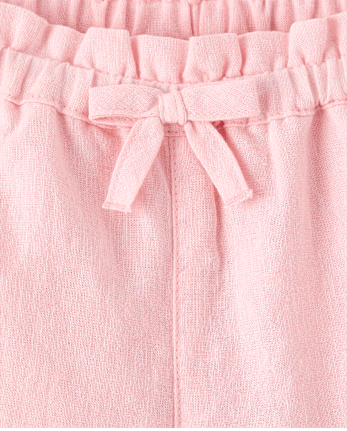 Girls Embroidered Eyelet Linen-Blend Wide Leg Pants - Linen Edit