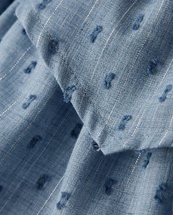 Girls Smocked Clip Dot V-Waist Dress - Driftwood Bay