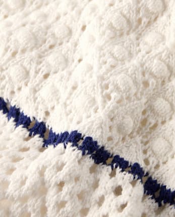 Girls Striped Crochet Sweater Dress - Driftwood Bay