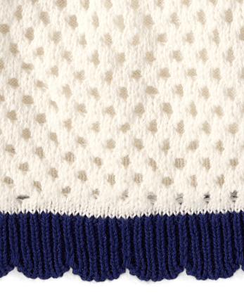 Girls Striped Crochet Sweater Dress - Driftwood Bay