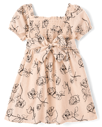 Robe à pois rose avec nœud au dos pour fille - Petit Paris