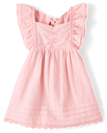 Robe à nœud papillon en lin mélangé pour filles - Collection Lin