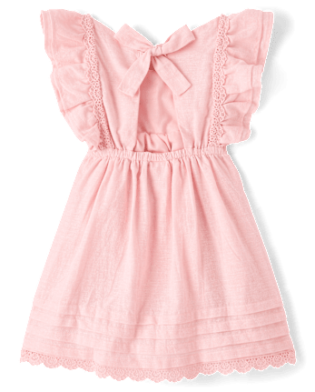 Robe à nœud papillon en lin mélangé pour filles - Collection Lin