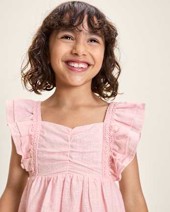 Robe à nœud papillon en lin mélangé pour filles - Collection Lin