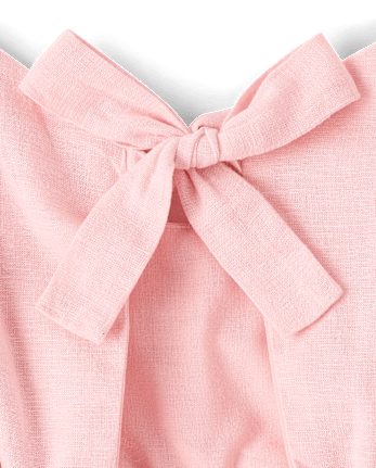 Robe à nœud papillon en lin mélangé pour filles - Collection Lin