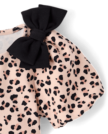 Robe bouffante léopard à nœud papillon pour fille - Petit Paris