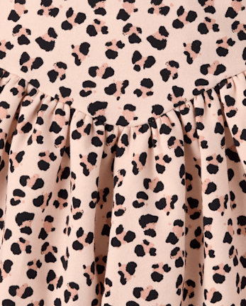 Girls Bow Leopard Ponte Bubble Dress - Petit Paris