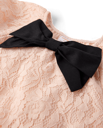 Girls Oversized Bow Lace Top - Petit Paris
