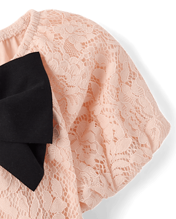 Girls Oversized Bow Lace Top - Petit Paris