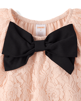 Girls Oversized Bow Lace Top - Petit Paris