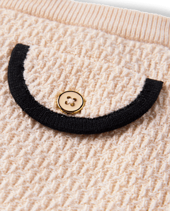 Jupe pull en faux tweed contrastée pour fille - Petit Paris