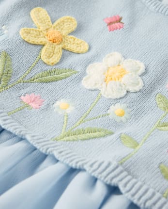 Girls Crochet Floral Tutu Dress - Enchanted Garden