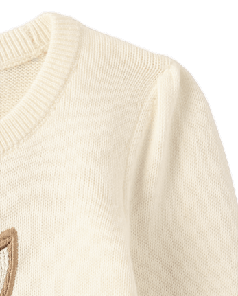 Girls Applique Crochet Bunny Sweater - Enchanted Garden