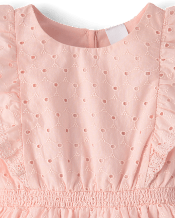 Girls Flutter Eyelet Tiered Dress - Enchanted Garden
