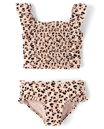 Girls Leopard Flutter Tankini Swimsuit - Swim Shop