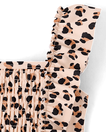 Girls Leopard Flutter Tankini Swimsuit - Swim Shop