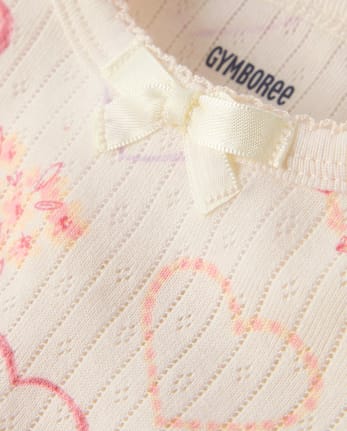 Girls Floral Heart Snug Fit Pointelle Pajamas - Gymmies