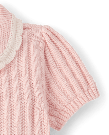 Girls Stitched Peter Pan Sweater Dress - Enchanted Garden