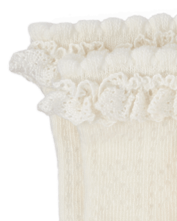 Girls Rosette Ruffle Crew Socks 2-Pack - Enchanted Garden