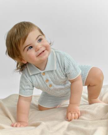Combinaison polo en maille torsadée pour bébé garçon - Collection Homegrown de Gymboree
