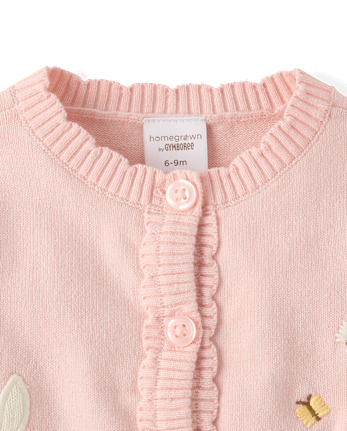 Gilet festonné à appliqués lapin pour bébé fille - Jardin enchanté
