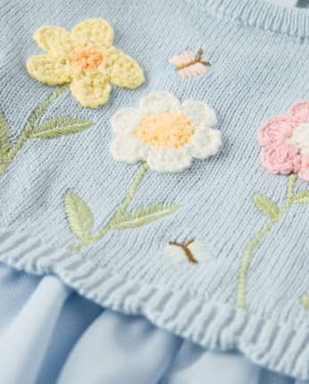 Baby Girls Crochet Floral Tutu Dress - Enchanted Garden