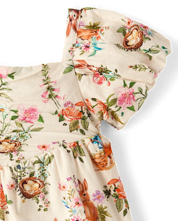 Baby Girls Bunny Babydoll Dress - Enchanted Garden