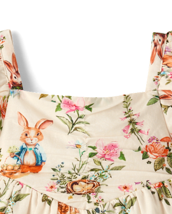 Baby Girls Bunny Ruffle Dress - Enchanted Garden