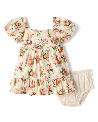 Baby Girls Bunny Babydoll Dress - Enchanted Garden
